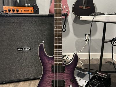 Schecter C-1 Platinum in Satin Purple Burst