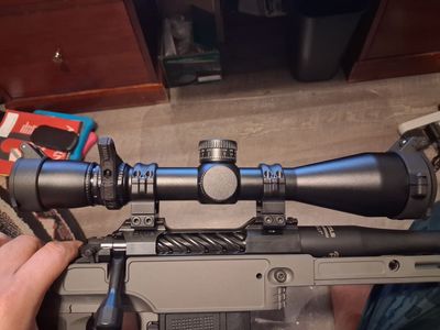 Vortex Razor LHT 4.5-22×50 w/ MKM flip caps and throw lever, Area419 rings