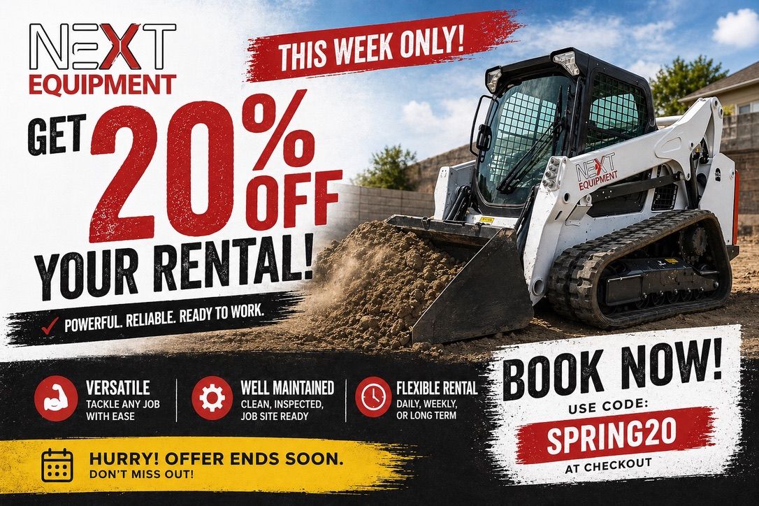 Kubota SVL75-3 and Dump Trailer for Rent! -- Take 20% off all skid steer rentals - Limited Availability
