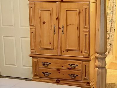 Wood Armoire With Two Drawers