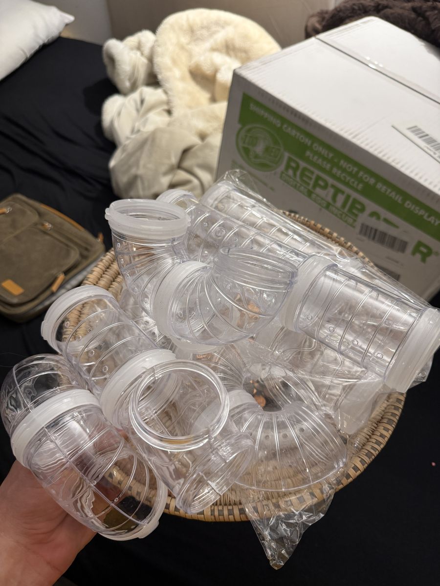 Clear Plastic Pet Tunnel and Tube Extensions Lot for Hamsters and Small Animals