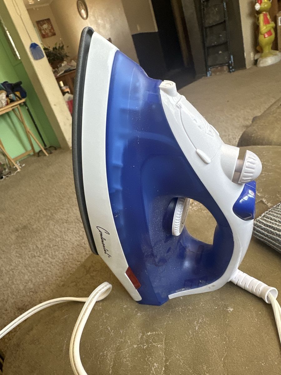 Continental Electric Steam Clothes Iron White and Blue