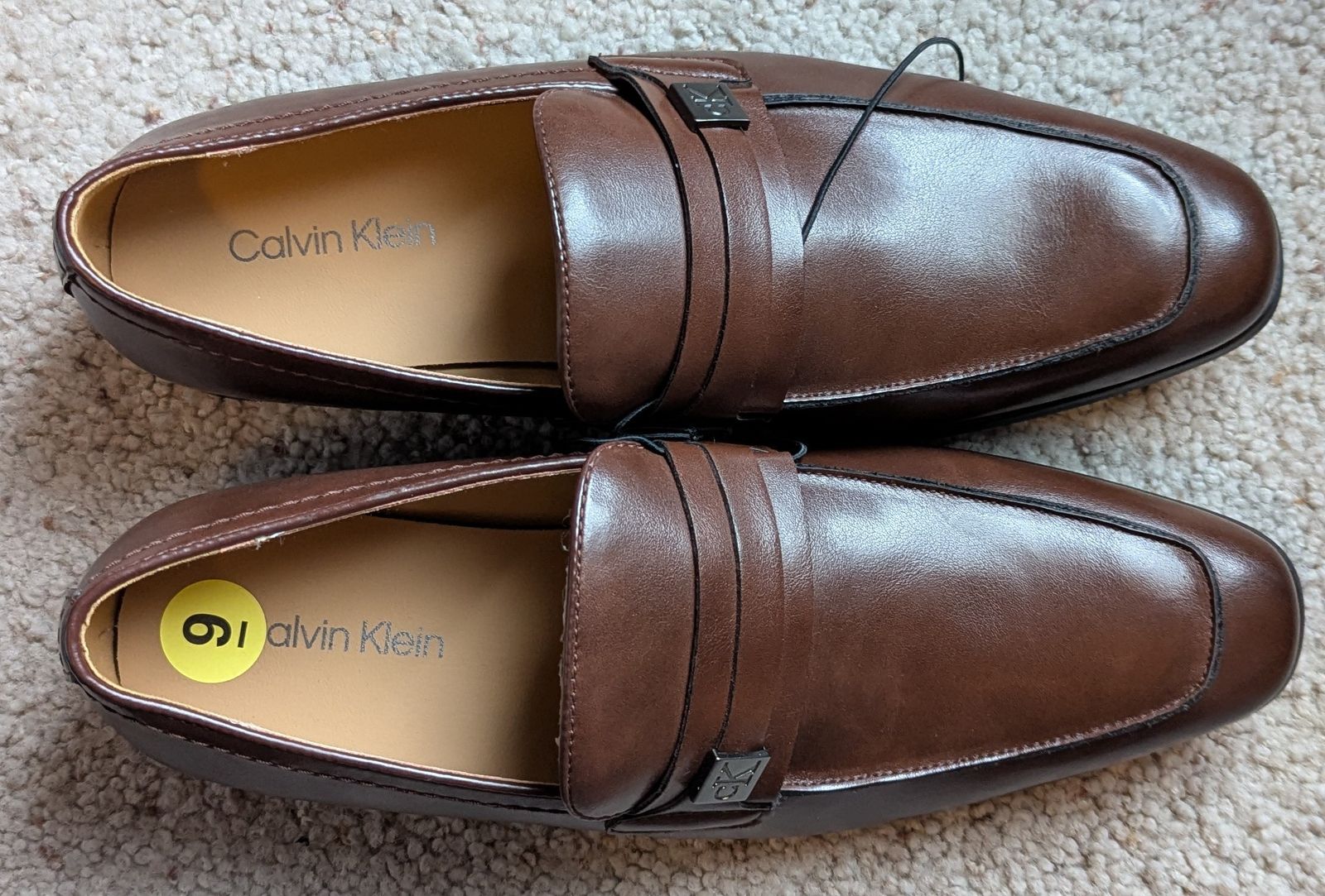 NEW Calvin Klein Men's Slip-On Dress Shoes - Cognac - Size 9 & Size 10 - $35 each