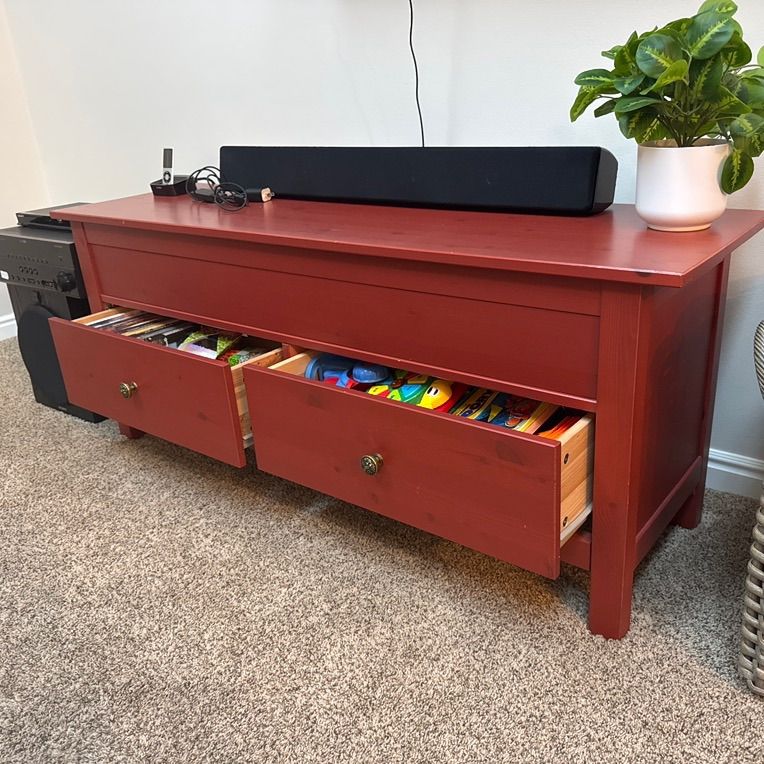 22.5” H X 55” W X 16” D TV Stand With Drawers