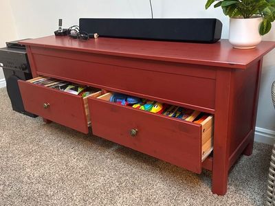 22.5” H X 55” W X 16” D TV Stand With Drawers