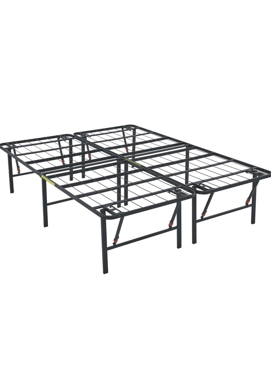 Full Size Folding Metal Platform Bed Frame, 2-Piece, Easy Assembly