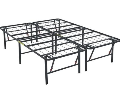 Full Size Folding Metal Platform Bed Frame, 2-Piece, Easy Assembly