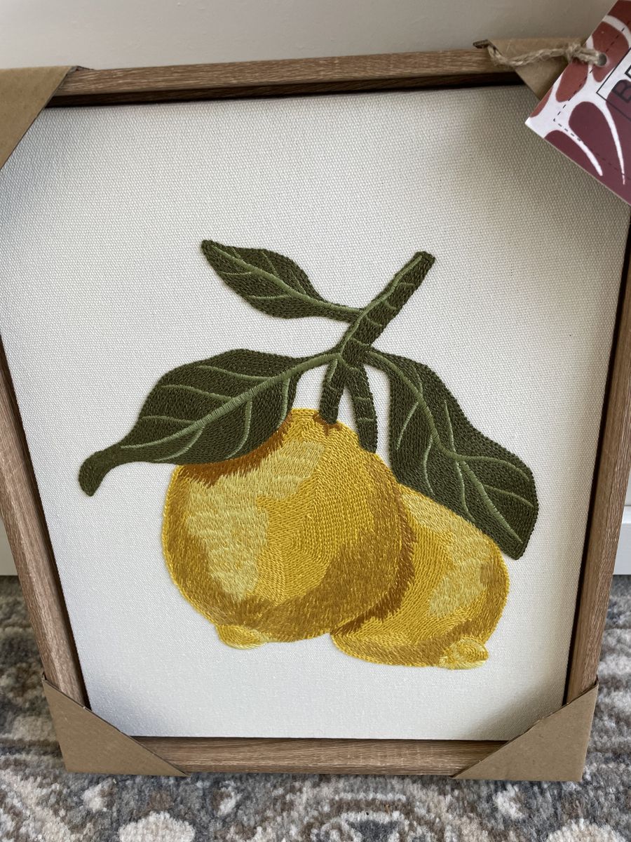 New Home Textile Embroidery Woven Wall Art Lemons