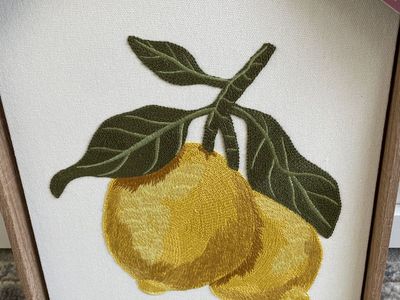 New Home Textile Embroidery Woven Wall Art Lemons