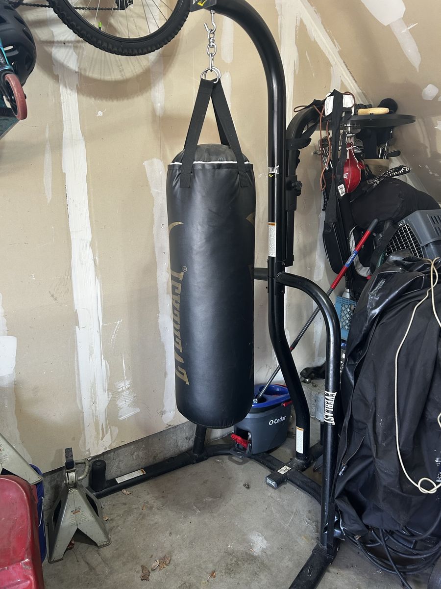 Punching bag w/ stand and speed bag