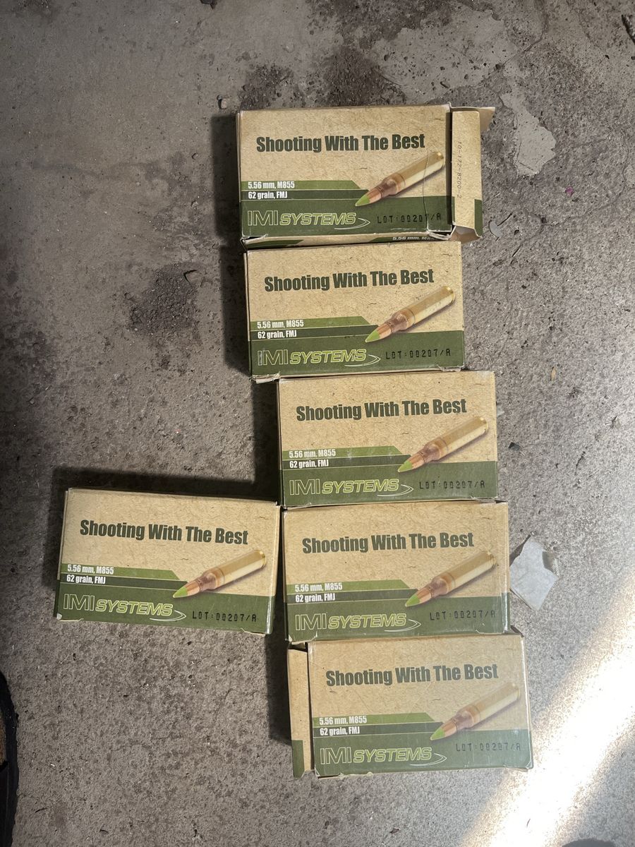 IMI Systems 5.56mm M855 62 Grain FMJ Ammunition - 6 Boxes