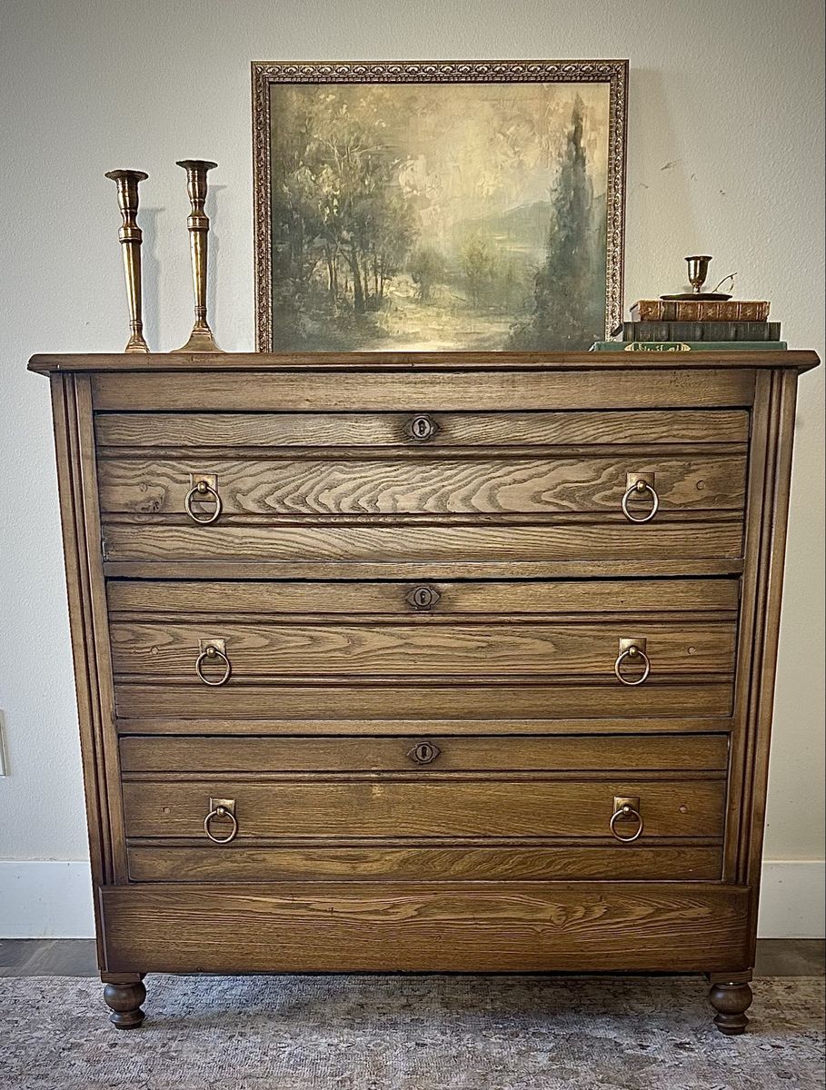 Antique 1800s Solid Wood Dresser with Knapp Joint Construction—restored and refinished