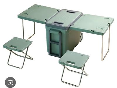 32L Cooler Box with Table and Chairs for Camping, Picnics, Outdoor Events
