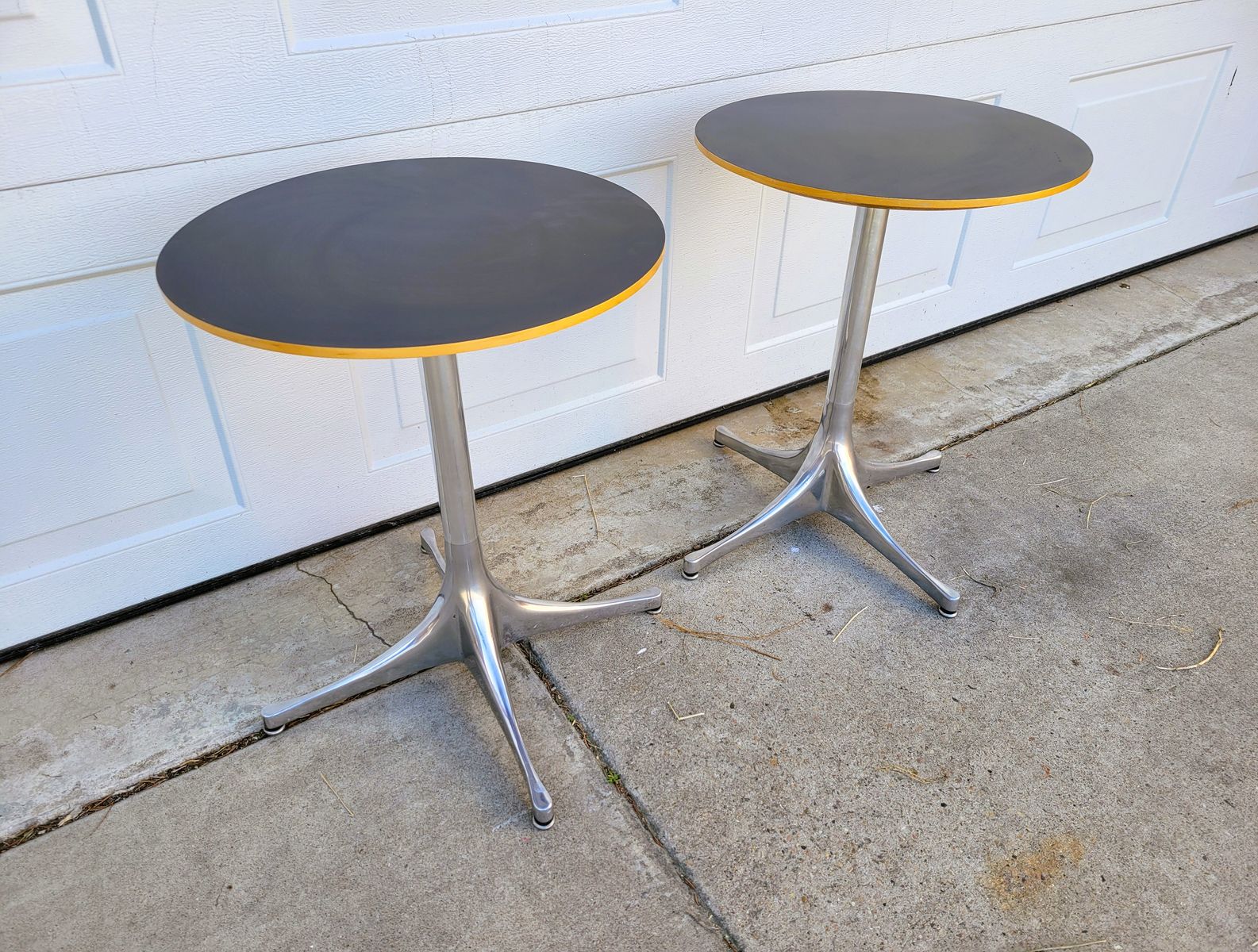 Vintage Mid Century Pair of George Nelson Pedestal Tables