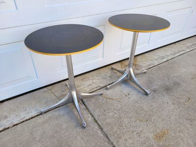 Vintage Mid Century Pair of George Nelson Pedestal Tables