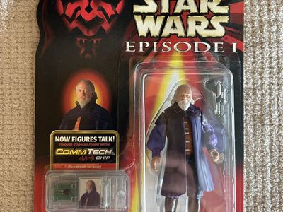 Star Wars Episode I Sio Bibble Action Figure with Blaster Pistol - COMMTECH Chip