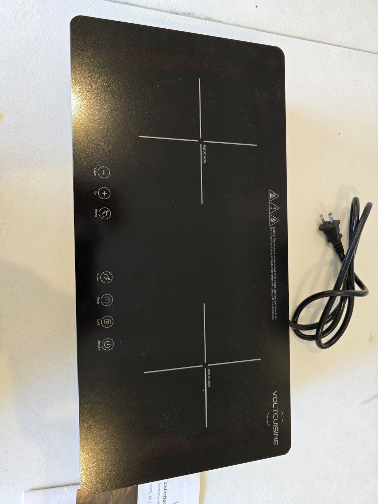 VOLTCUISINE Dual Induction Hob Cooktop - Portable Black Double Burner