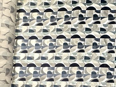 30 Yard Roll - Upholstery Fabric - Geometric Blue Velvet - Kravet Design
