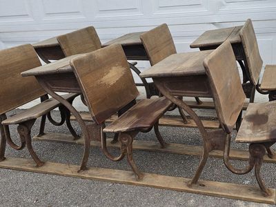 Antique American Seating School Desks - Early 1900