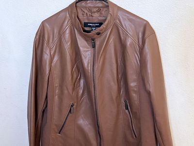 Kenneth Cole New York Brown Faux Leather Jacket XL