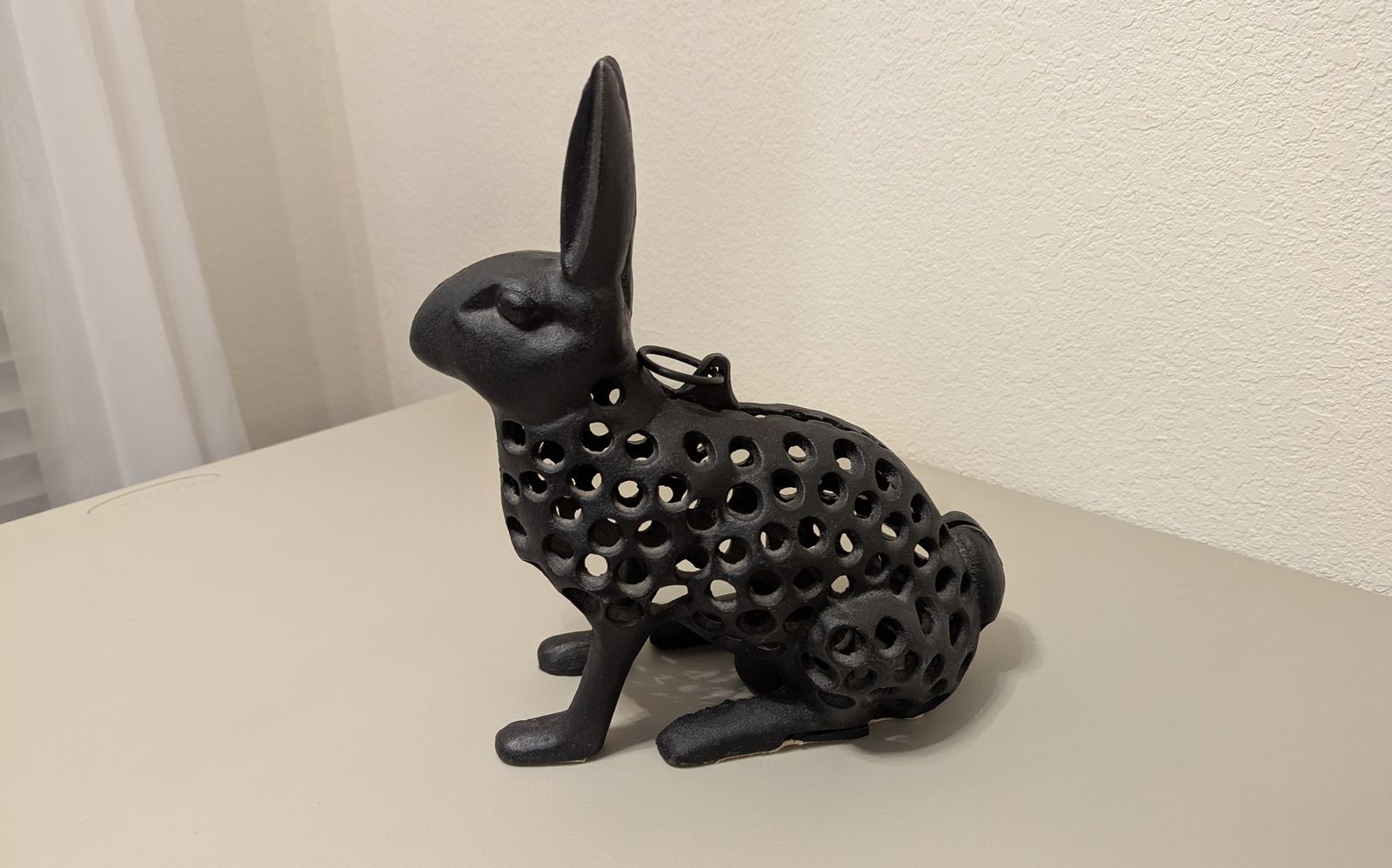 vintage cast iron rabbit lantern  1945
