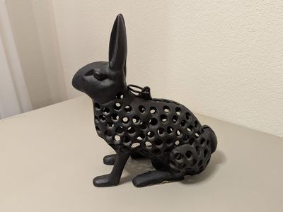 vintage cast iron rabbit lantern 1945