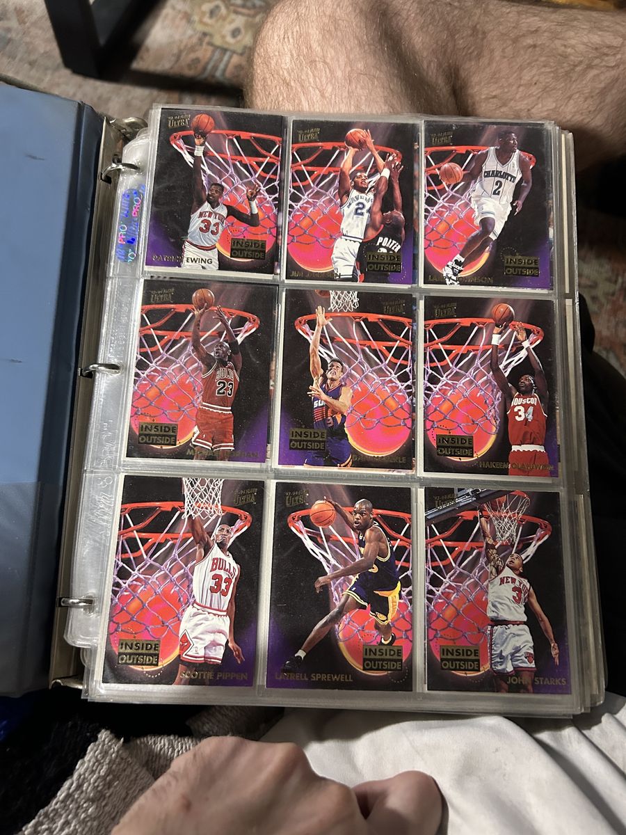Basketball cards in binder
