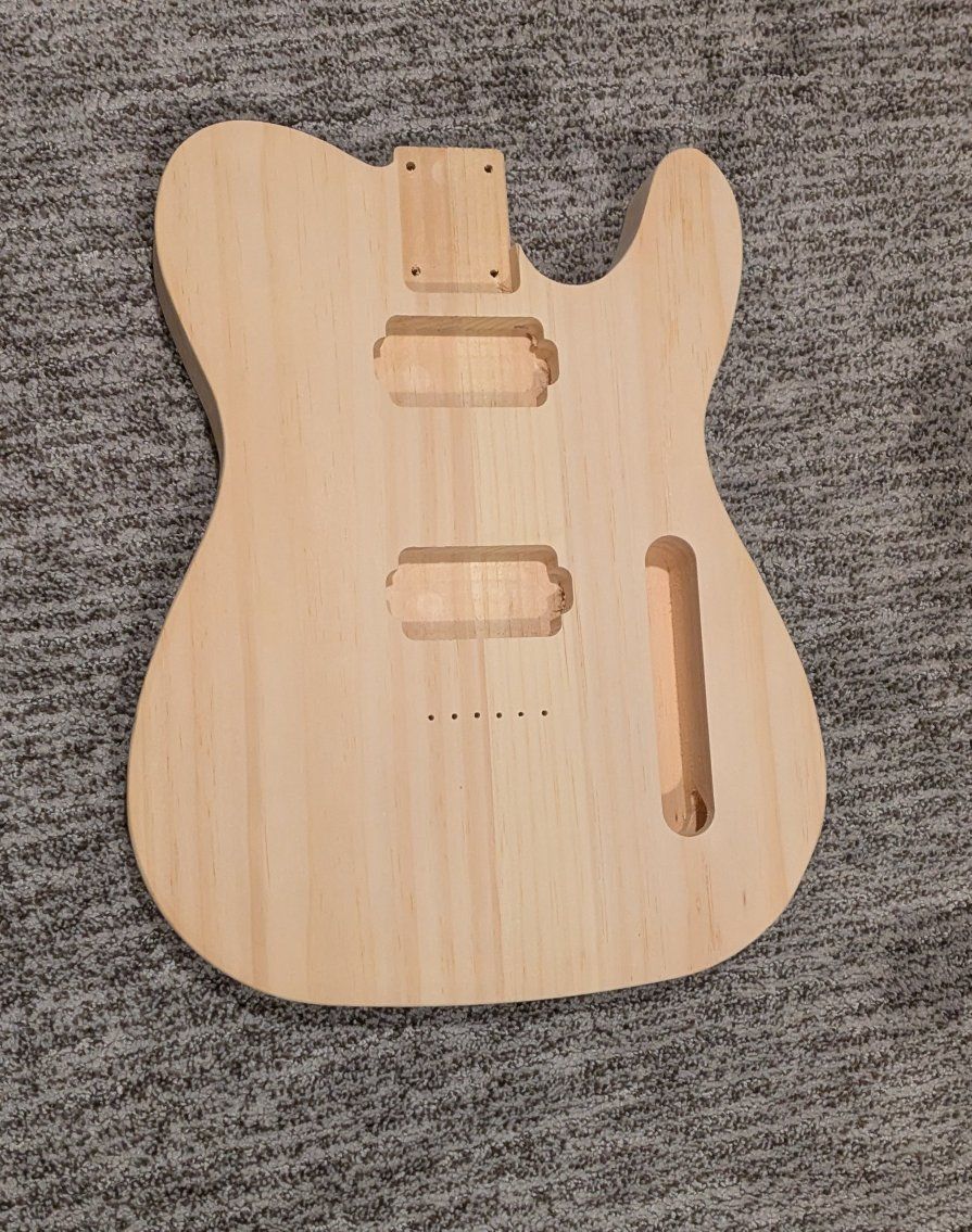 Unfinished T-Style Electric Guitar Wooden Body Blank for Custom Build