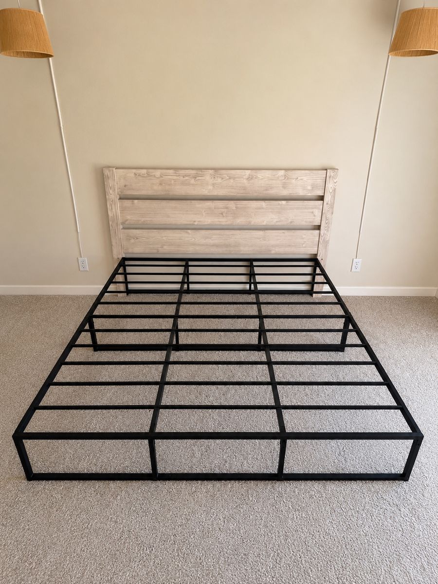 King Metal Platform Bed Frame