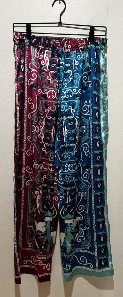 Anthropologie Silky Satin Printed Pajama Pants