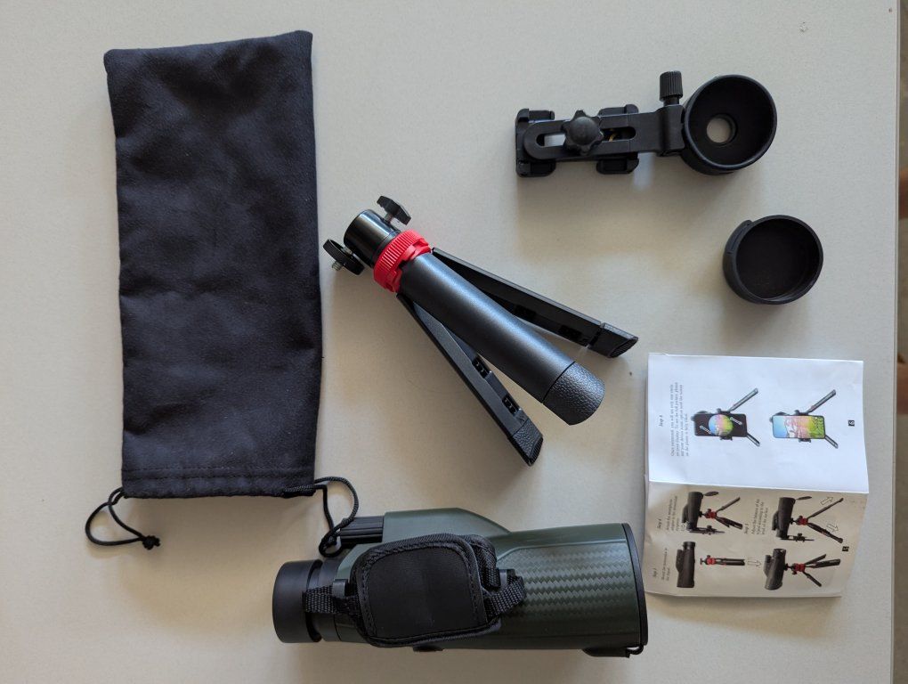 Monocular Telescope with Phone Adapter & Tripod - Magnification Optics for Bird Watching