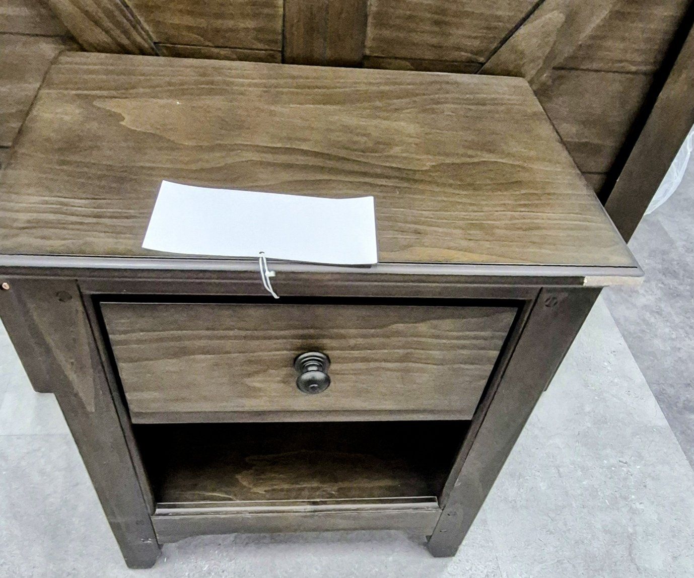 2 Nightstands with 1 Drawer & Open Shelf - Rustic brown Wood Finish29x26x18