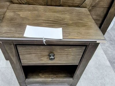 2 Nightstands with 1 Drawer & Open Shelf - Rustic brown Wood Finish29x26x18
