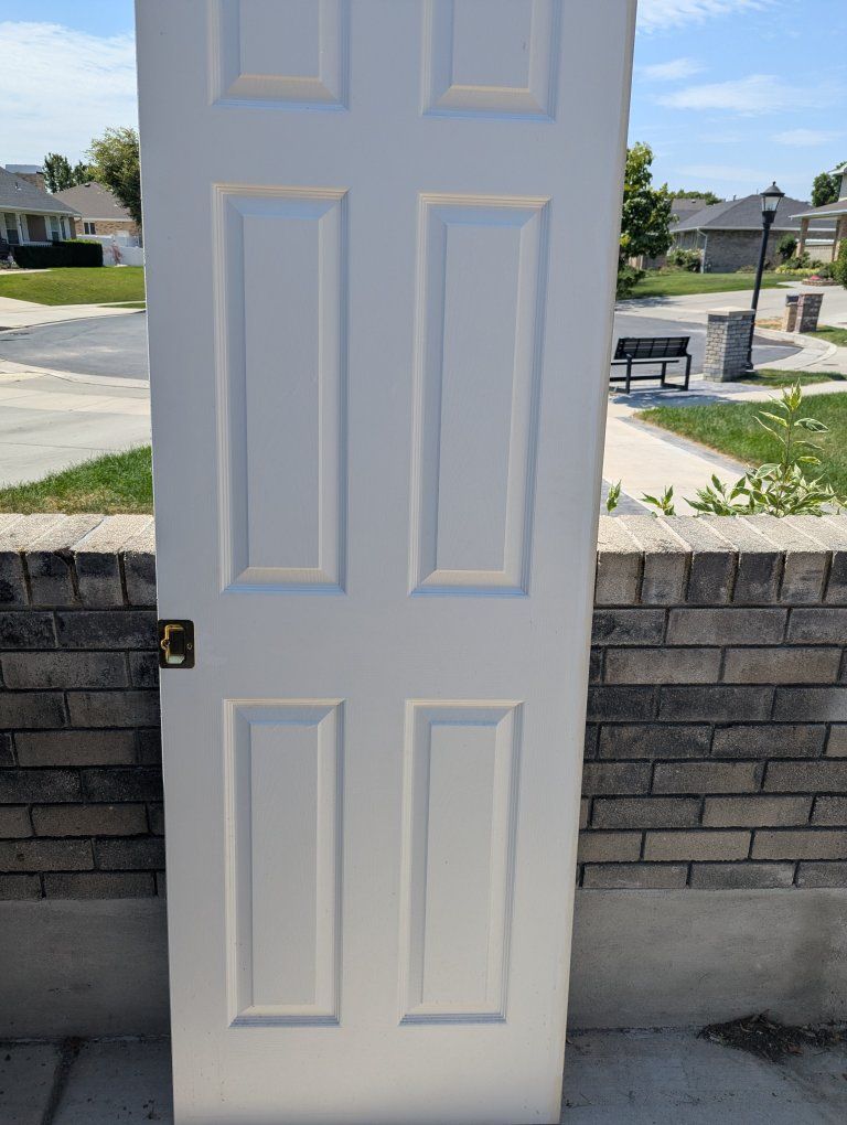 Used White Interior Door - 80"H x 27.5"W - 6 Panel Design