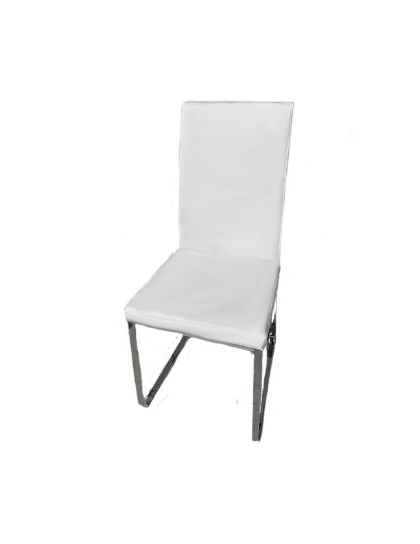 High Back White Faux Leather Chairs