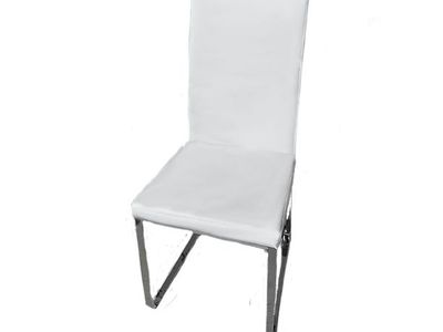 High Back White Faux Leather Chairs