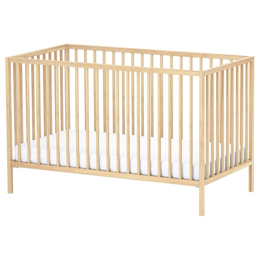 Ikea Baby Crib Natural Beech Wood