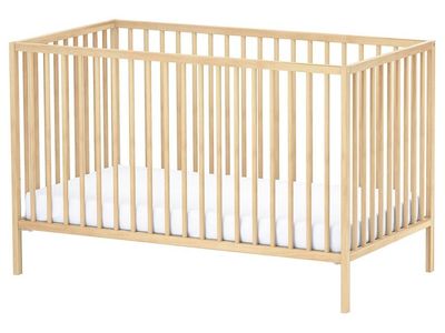 Ikea Baby Crib Natural Beech Wood