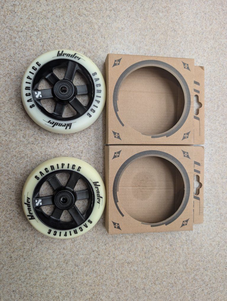 110mm Pro Scooter Wheels - White Sacrofice