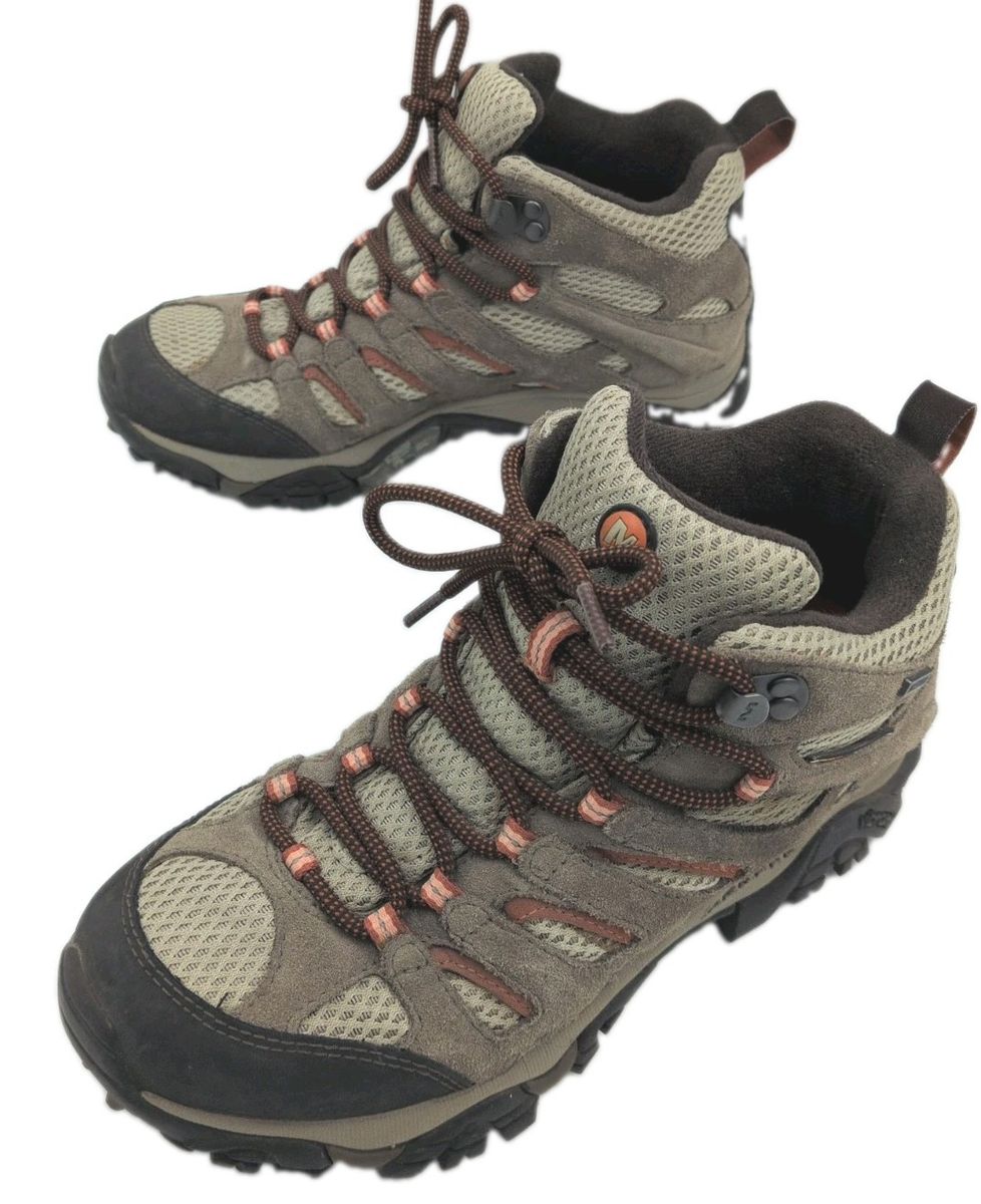 Merrell Moab 2 Mid Women's Leather Hiking Boots Granite Size 8 M Excellent Condition