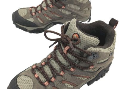 Merrell Moab 2 Mid Women's Leather Hiking Boots Granite Size 8 M Excellent Condition