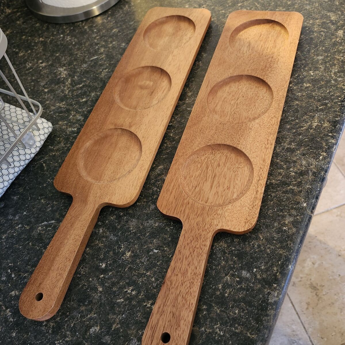 Wood Charcuterie / Snack Flight Boards (Set of 2)