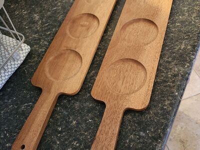 Wood Charcuterie / Snack Flight Boards (Set of 2)