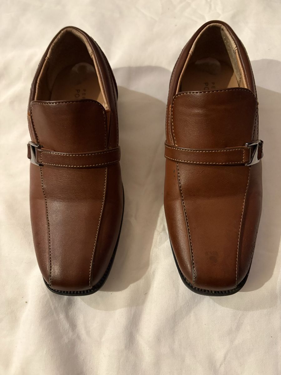 Young boys Perry Ellis Brown Leather Dress Shoes s