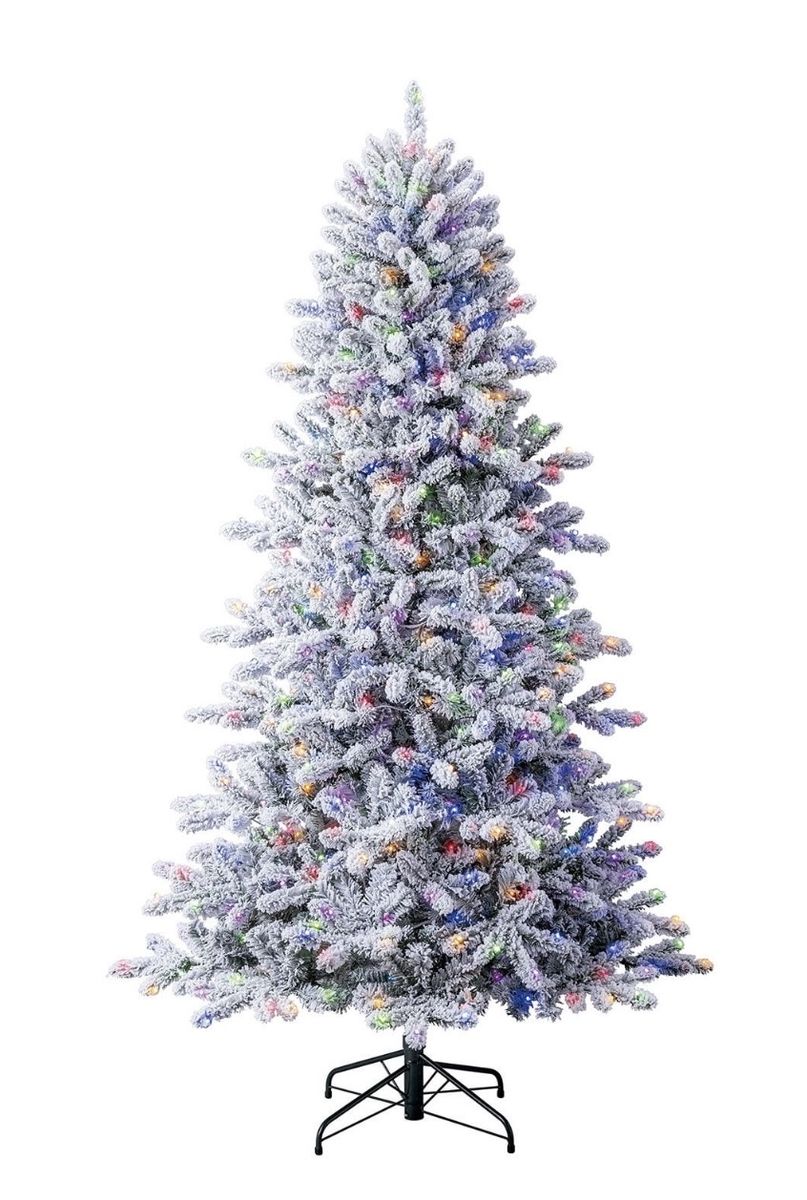 Pre-lit Flocked Artificial Christmas Tree with Lights