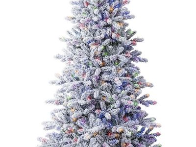 Pre-lit Flocked Artificial Christmas Tree with Lights