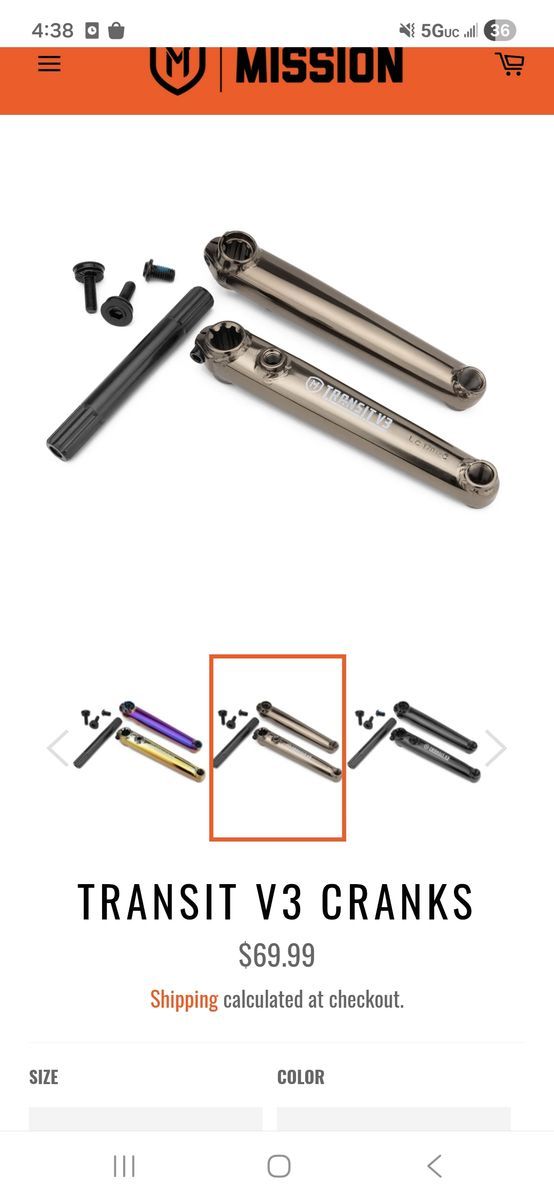Transit v3 cranks