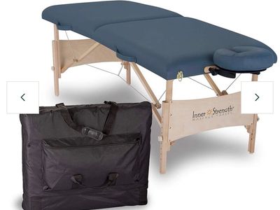 Portable Massage Table with Face Cradle and Carry Case - Blue