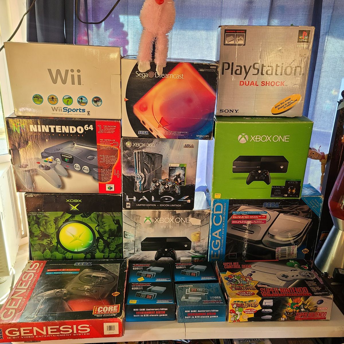large variety of video game consoles