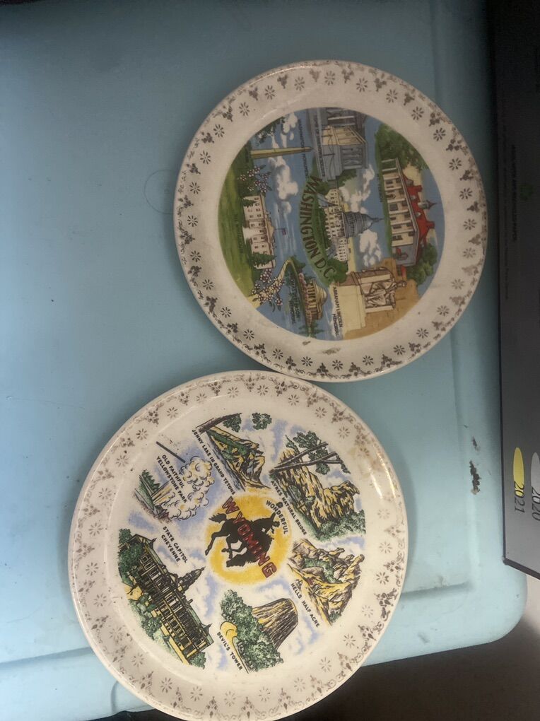 Collector Plates WYOMING  WASHINGTON DC